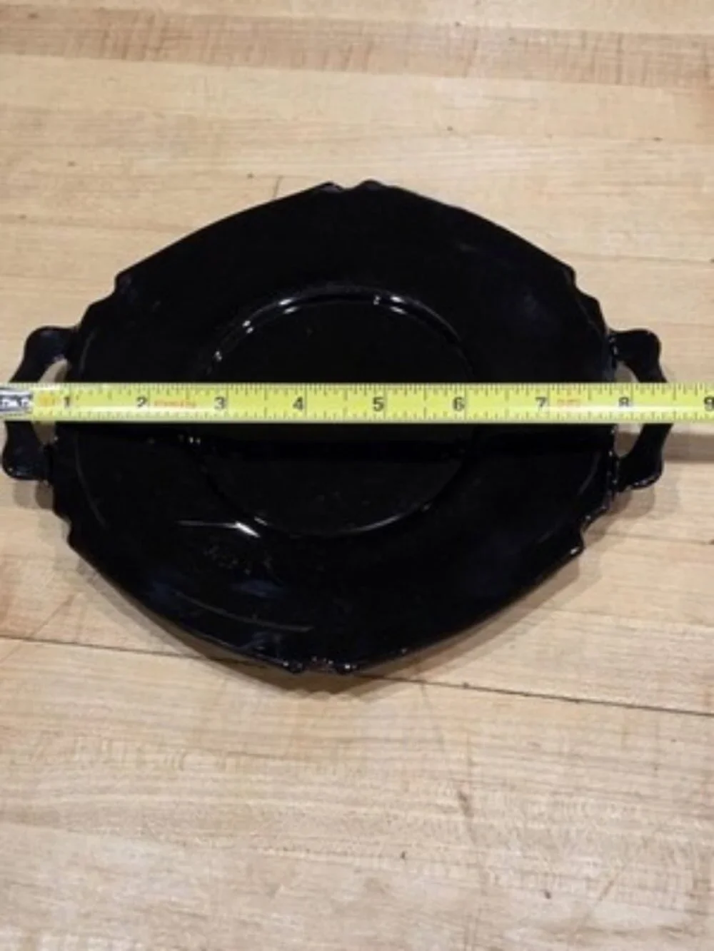 Vintage LE Smith Mt Pleasant Black Amethyst Handled Plate 8 inch